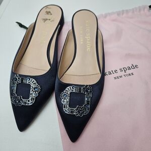 Kate spade flats blue buckle up